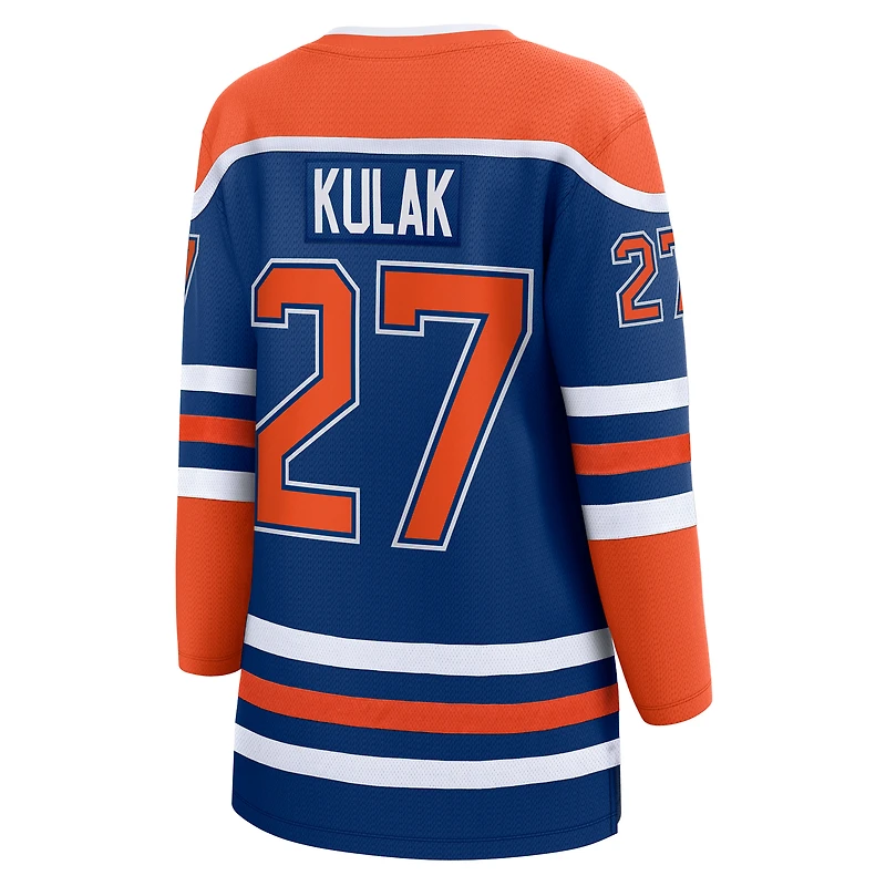 Women's Fanatics Brett Kulak Royal Edmonton Oilers Home Breakaway Player Jersey