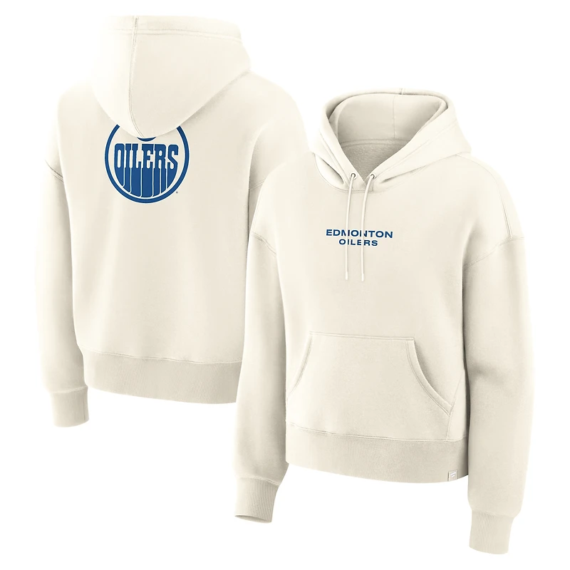 Women's Fanatics Cream Edmonton Oilers Neutral Zone Legacy Hoodie
