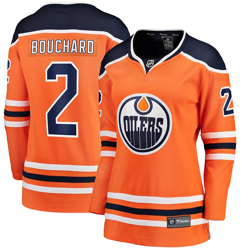 Fanatics pour femmes Evan Bouchard Orange Edmonton Oilers Home Breakaway - Maillot de joueur