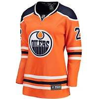 Fanatics pour femmes Evan Bouchard Orange Edmonton Oilers Home Breakaway - Maillot de joueur