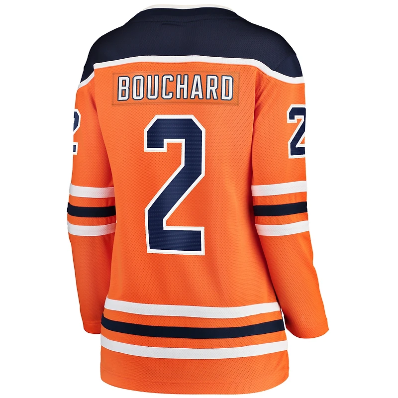 Fanatics pour femmes Evan Bouchard Orange Edmonton Oilers Home Breakaway - Maillot de joueur