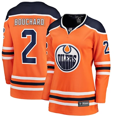 Fanatics pour femmes Evan Bouchard Orange Edmonton Oilers Home Breakaway - Maillot de joueur