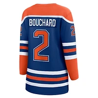 Maillot de joueur échappé à domicile des Royal Edmonton Oilers d'Evan Bouchard, fanatiques féminines