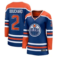 Maillot de joueur échappé à domicile des Royal Edmonton Oilers d'Evan Bouchard, fanatiques féminines
