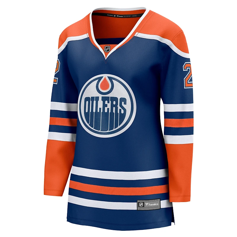 Maillot de joueur échappé à domicile Fanatics Evan Bouchard des Royal Edmonton Oilers pour femmes