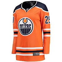 Women's Fanatics Leon Draisaitl Orange Edmonton Oilers Home - Breakaway Player Jersey