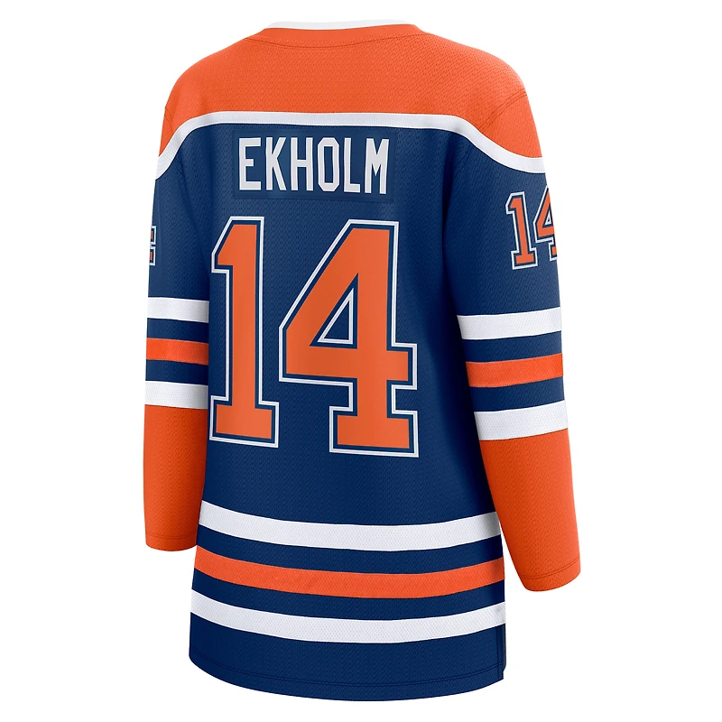 Maillot d'échappée à domicile Fanatics Mattias Ekholm Royal Edmonton Oilers pour femmes