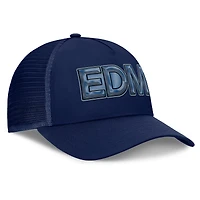 Women's Fanatics Navy Edmonton Oilers Authentic Pro Road Trucker Adjustable Hat