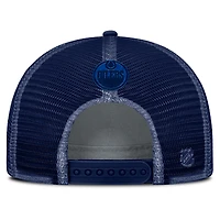Women's Fanatics Navy Edmonton Oilers Authentic Pro Road Trucker Adjustable Hat