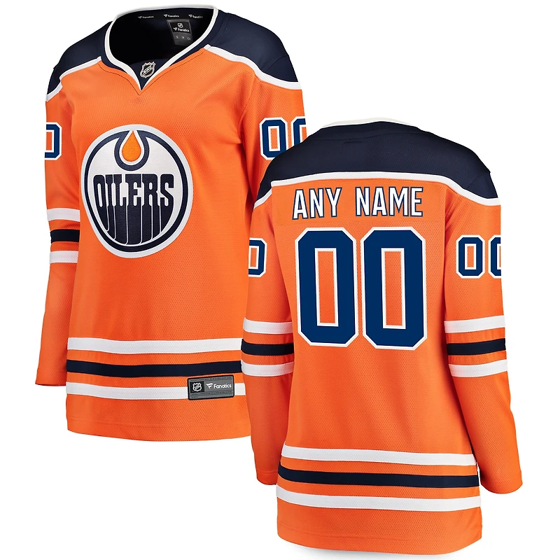 Fanatiques féminines de marque Orange Edmonton Oilers Breakaway - Maillot personnalisé