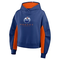 Women's Fanatics Royal Edmonton Oilers Back Check Boxy Hoodie
