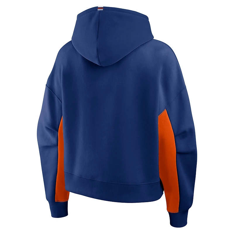 Women's Fanatics Royal Edmonton Oilers Back Check Boxy Hoodie