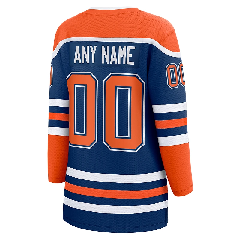 Maillot personnalisé Fanatics Royal Edmonton Oilers Home Breakaway pour femmes