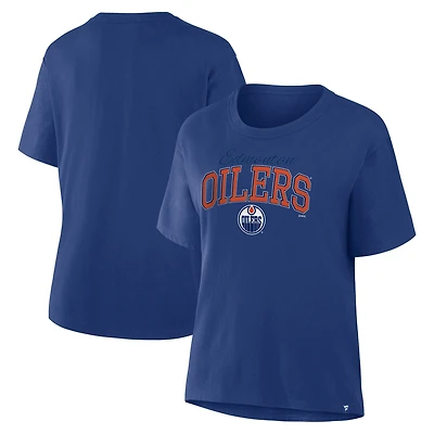 T-shirt Fanatics Royal Edmonton Oilers Line Change Legacy pour femmes