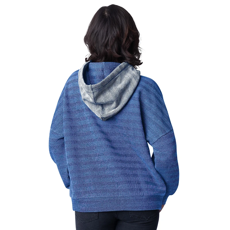 Sweat à capuche chevrons bleu G-III 4Her pour femme de Carl Banks Edmonton Oilers Heavy Hitter