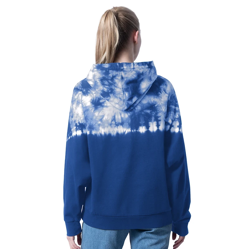 Women's G-III 4Her by Carl Banks Navy Edmonton Oilers One's Match Raglan Tie-Dye Hoodie