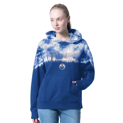 Women's G-III 4Her by Carl Banks  Navy Edmonton Oilers One's Match Raglan Tie-Dye Hoodie