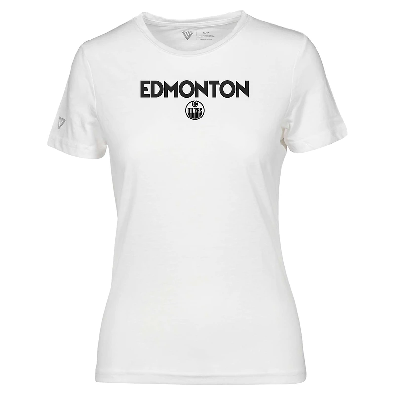 T-shirt blanc pour femme Levelwear Edmonton Oilers Maddox City Capsule
