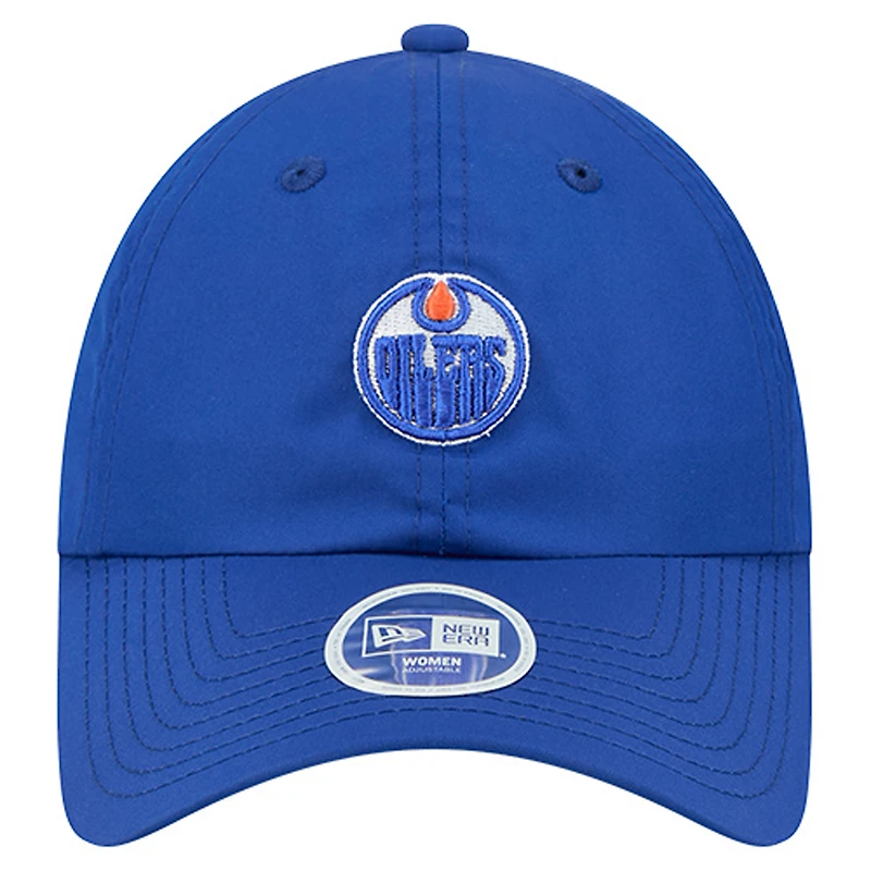 Women's New Era  Blue Edmonton Oilers Ponytail 9FORTY Adjustable Hat