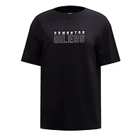 T-shirt carré Pro Standard noir des Oilers d'Edmonton pour femmes