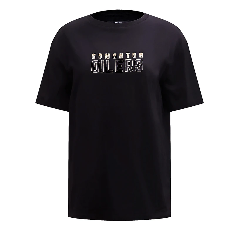 Women's Pro Standard Black Edmonton Oilers Boxy T-Shirt