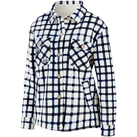 Women's WEAR by Erin Andrews Oatmeal Edmonton Oilers Plaid - Veste boutonnée