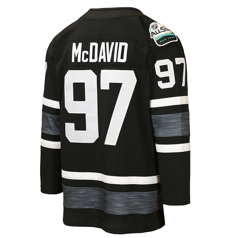 Maillot de puissance Mitchell & Ness Connor McDavid noir des Oilers d'Edmonton pour le match étoiles 2019 (jeune).