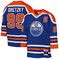 Maillot de joueur retraité la ligne bleue des Oilers d'Edmonton 1979 Mitchell & Ness Wayne Gretzky