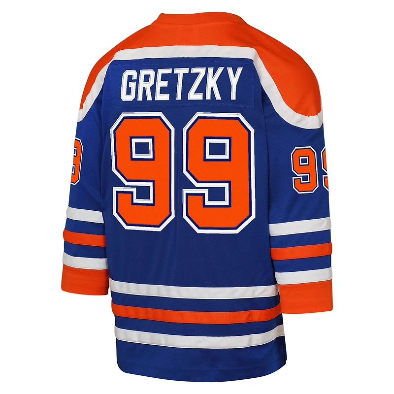 Maillot de joueur retraité la ligne bleue des Oilers d'Edmonton 1979 Mitchell & Ness Wayne Gretzky