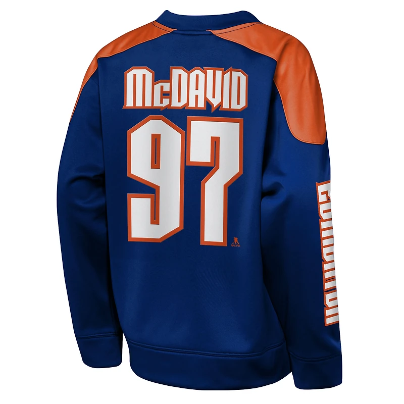 Sweat-shirt ras du cou Youth Outerstuff Connor McDavid Royal Edmonton Oilers Best Defense Name & Number