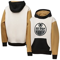 Sweat à capuche en molleton classique des Oilers d'Edmonton de couleur crème pour jeunes Outerstuff