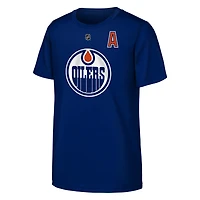 T-shirt Youth Outerstuff Leon Draisaitl, capitaine suppléant des Royal Edmonton Oilers, avec nom et numéro