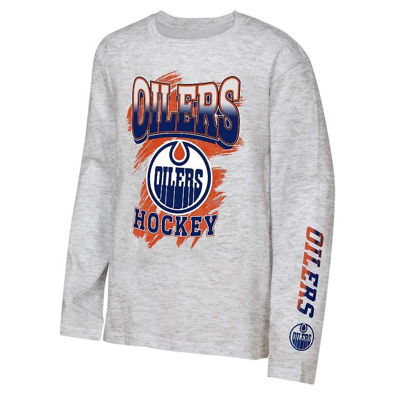 Youth Outerstuff Royal/Heather Gray Edmonton Oilers Rally the Team 3-in-1 Combo T-Shirt Set