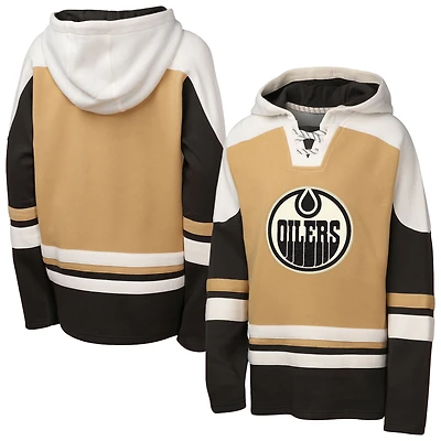 Sweat à capuche col en V Ageless Raglan des Oilers d'Edmonton pour jeunes Outerstuff Tan