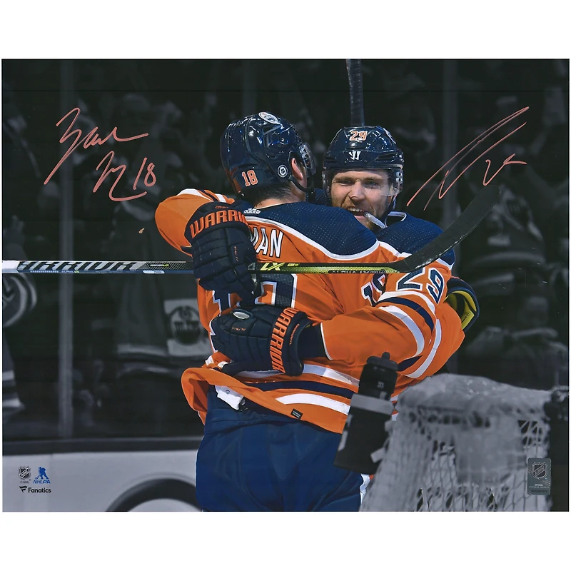 Zach Hyman & Leon Draisaitl Edmonton Oilers Multi-Signed 16" x 20" Photograph - Signed in Orange
