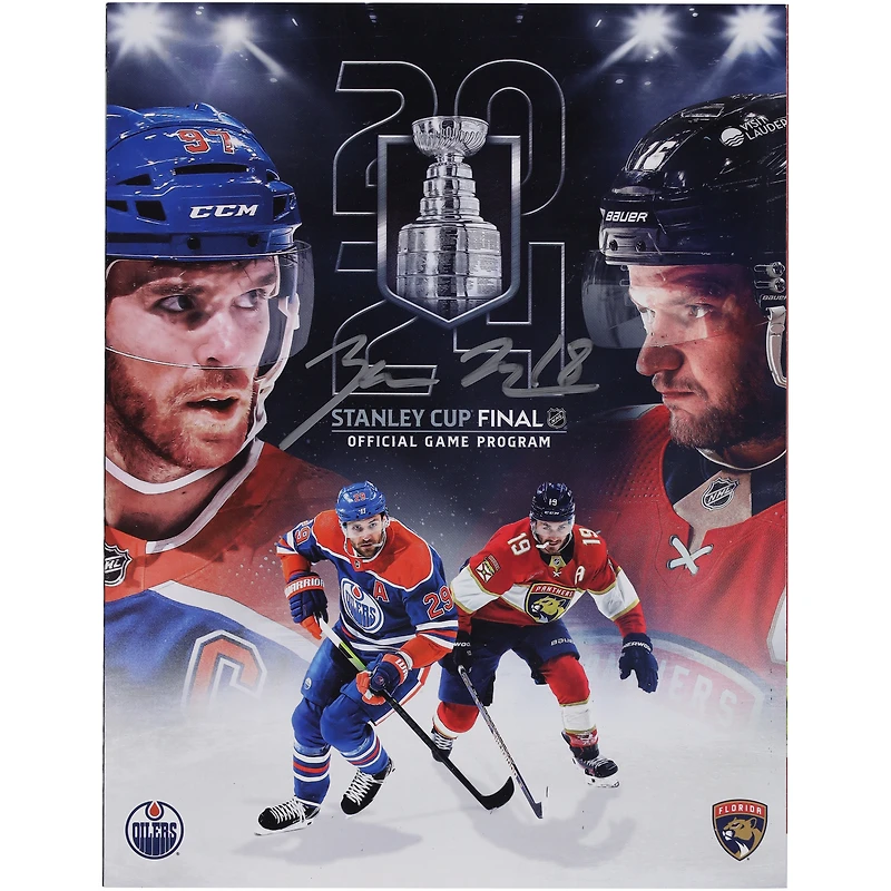 Zach Hyman Edmonton Oilers Autographed 2024 Stanley Cup Final Program