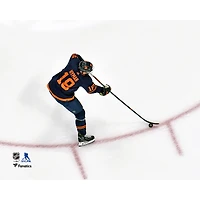 Zach Hyman Edmonton Oilers Unsigned Warms Up Navy Jersey Photograph