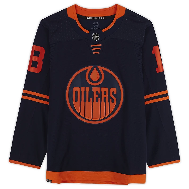 Zach Hyman Navy Edmonton Oilers Autographed adidas Alternate Authentic Jersey