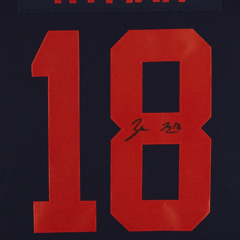 Maillot authentique adidas alternatif autographié par Zach Hyman Navy des Oilers d'Edmonton