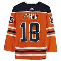 Maillot adidas authentique autographié par Zach Hyman des Oilers d'Edmonton Orange