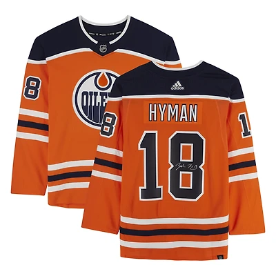 Maillot adidas authentique autographié par Zach Hyman des Oilers d'Edmonton Orange