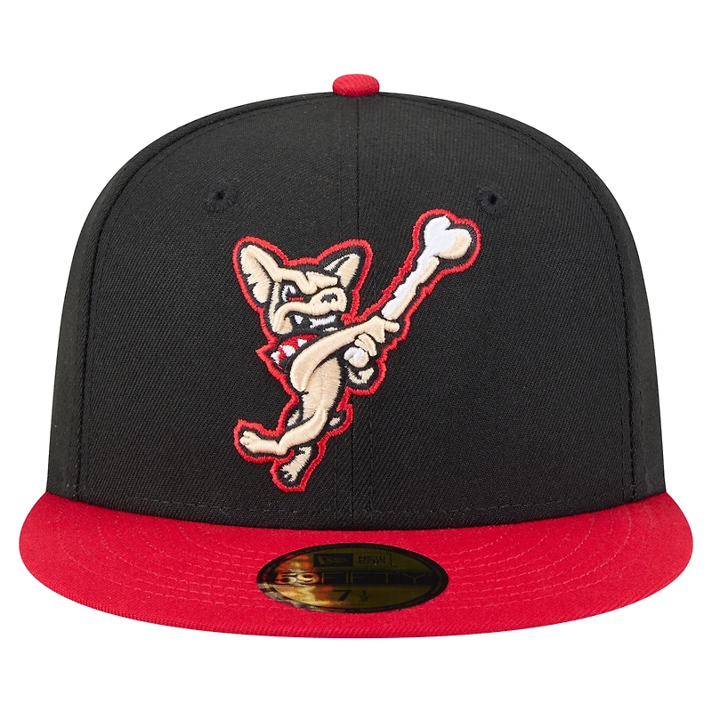 Casquette ajustée 59FIFTY pour homme New Era noire/rouge El Paso Chihuahuas Authentic Collection