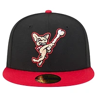 Casquette ajustée 59FIFTY pour homme New Era noire/rouge El Paso Chihuahuas Authentic Collection