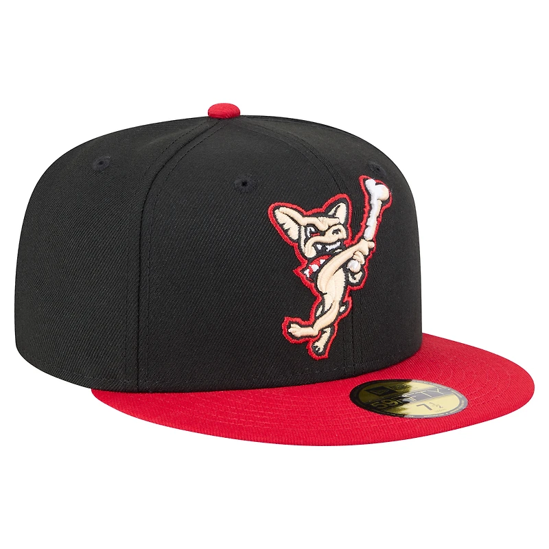 Casquette ajustée 59FIFTY pour homme New Era noire/rouge El Paso Chihuahuas Authentic Collection