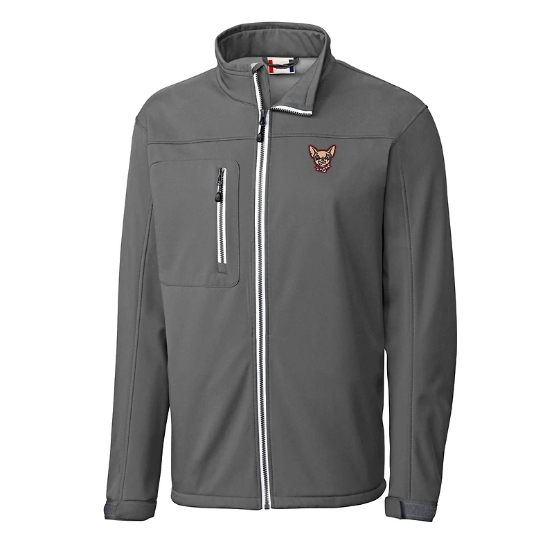 Veste softshell extensible et entièrement zippée pour homme, Cutter & Buck Steel El Paso Chihuahuas Clique Telemark Eco Stretch