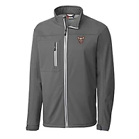 Veste softshell extensible et entièrement zippée pour homme, Cutter & Buck Steel El Paso Chihuahuas Clique Telemark Eco Stretch
