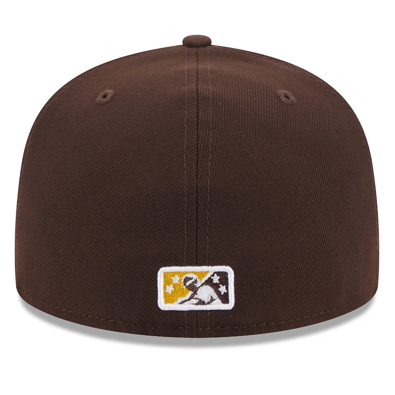Men's New Era Brown El Paso Chihuahuas Authentic Collection Alternate Logo 59FIFTY Fitted Hat