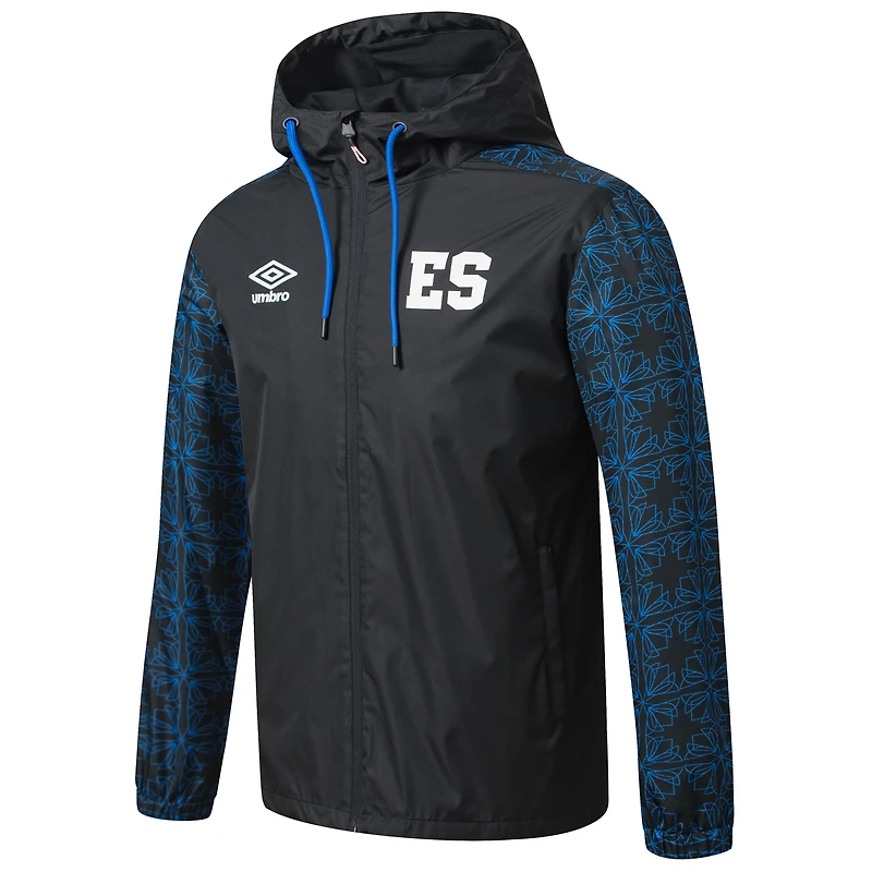 Men's Umbro  Black El Salvador National Team Full-Zip Hooded Rain Jacket