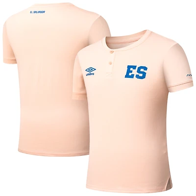 Men's Umbro  Coral El Salvador National Team Crew Neck Polo