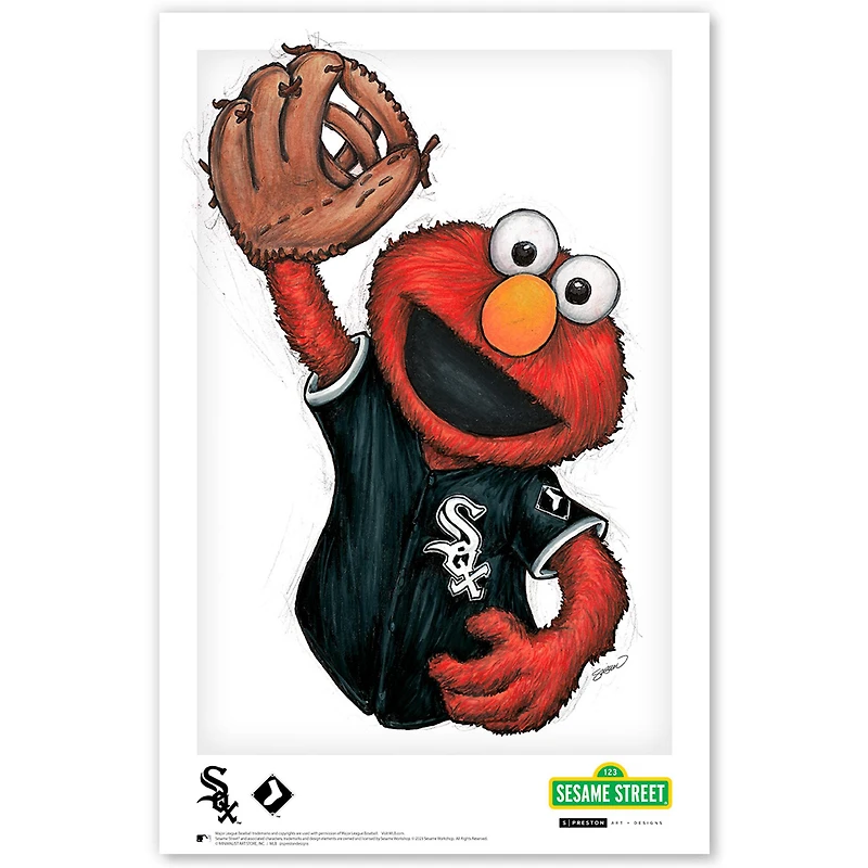 Elmo Chicago White Sox 11"x 17" Sesame Street affiche imprimée